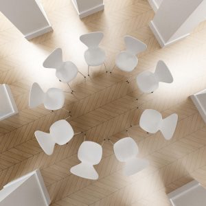 A top down view of a circle of chairs, representing group therapy in St. Petersburg. FL. Learn more about the support a group therapist in St. Petersburg, FL can offer with group therapy for men in St. Petersburg, FL and other services. 